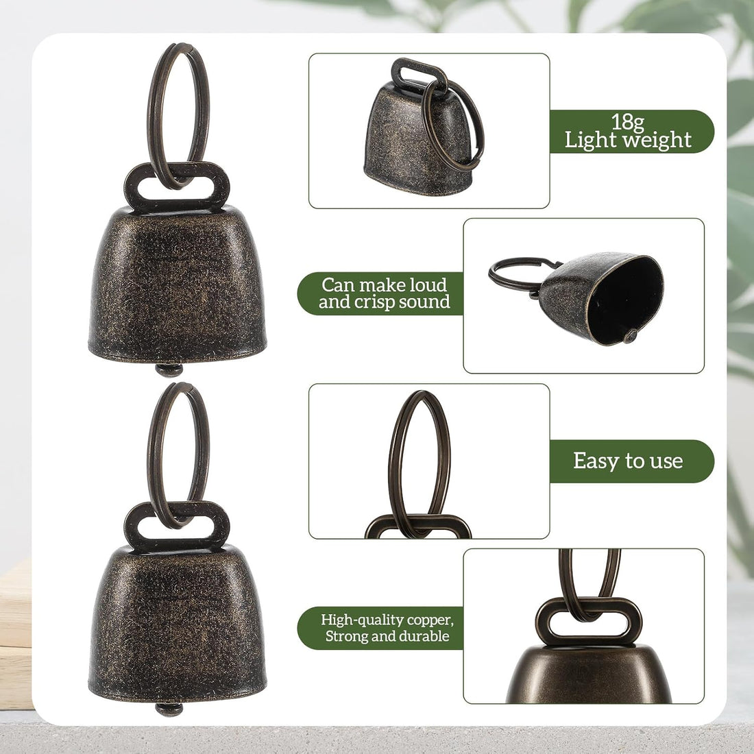 Misdary 4 Pack Goat Collars with Bells
