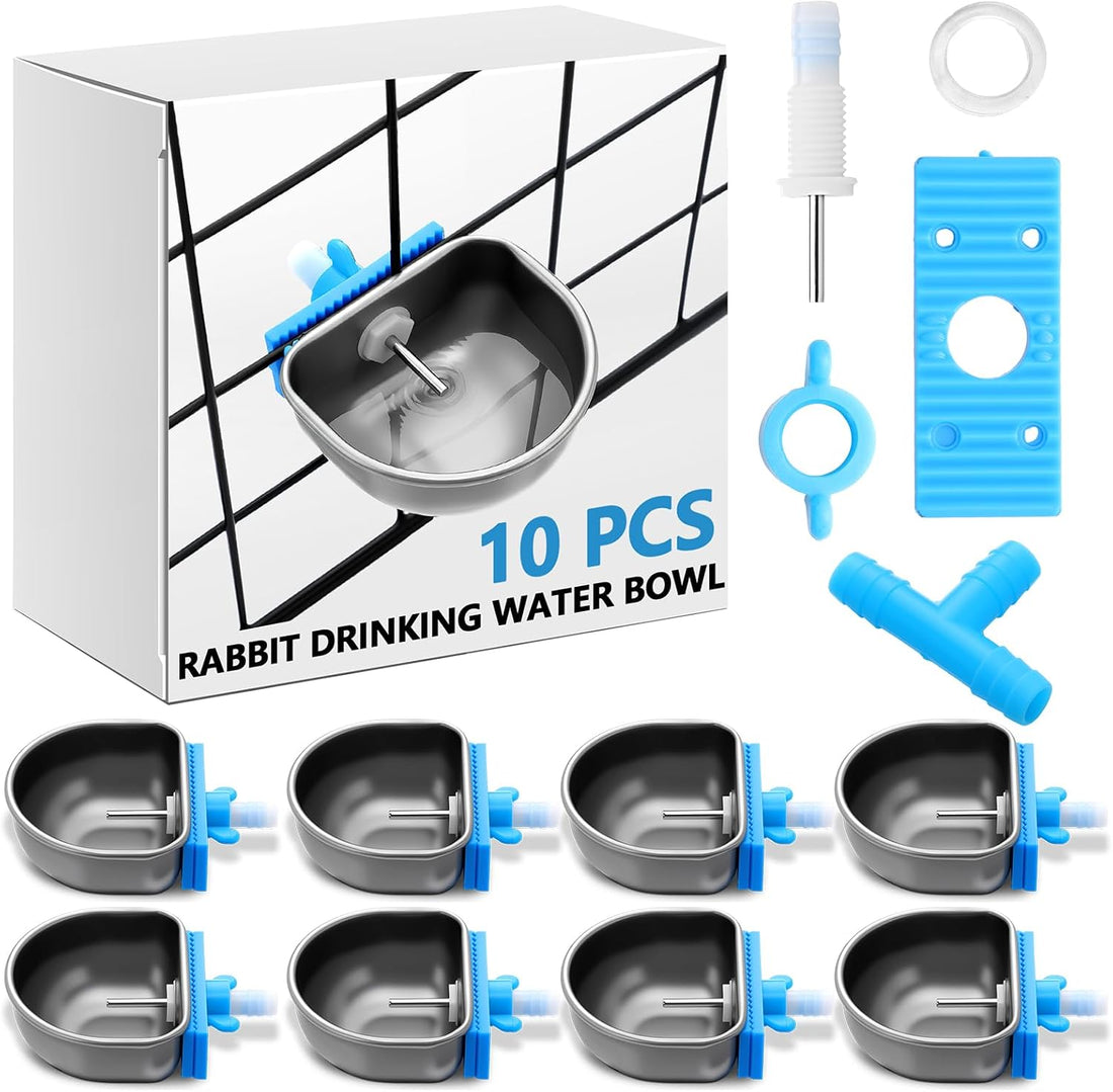 Potchen 10 Pcs Rabbit Water Bowl Nipple Drinker