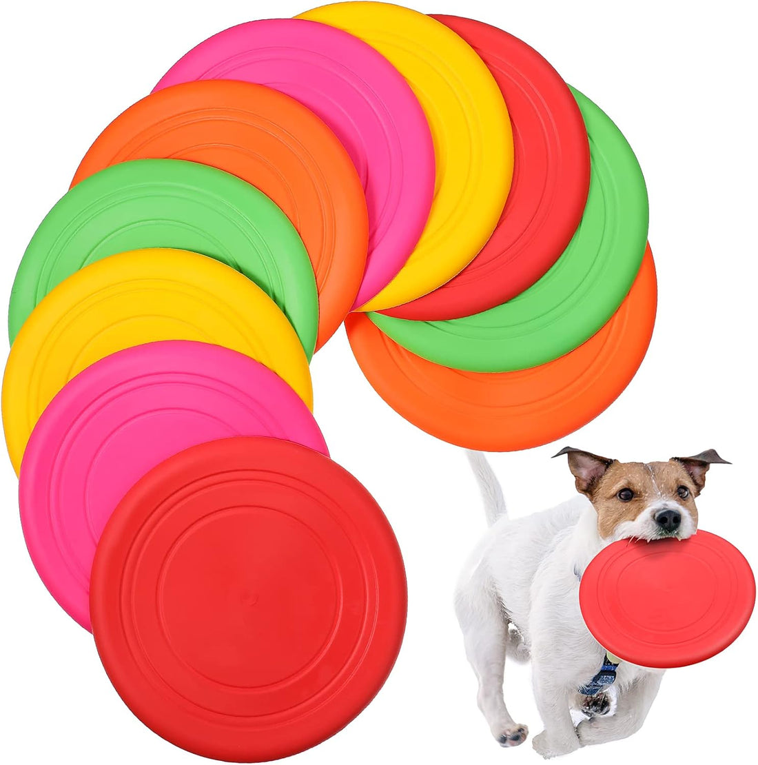 Chivao 15 Pack Dog Flying Disc, Soft Silicone Puppy Flyer Toy