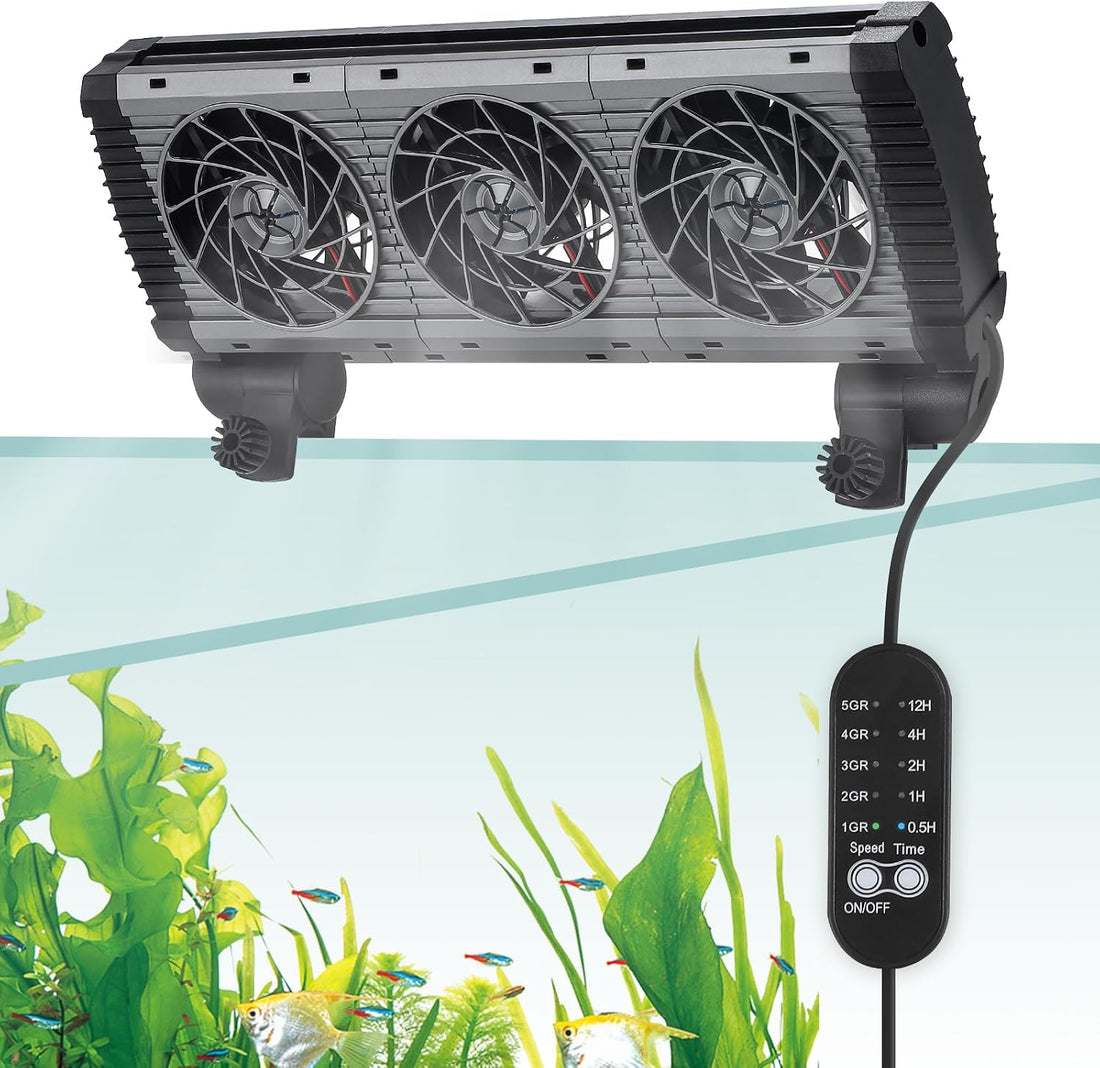 BAOSHISHAN 4-Head Aquarium Fan with Adjustable 5 Speeds & 5 Timer