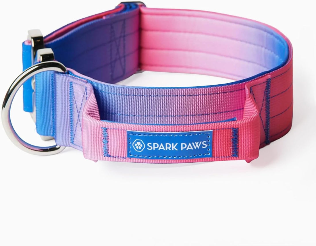 Spark Paws Tactical Large Dog Collar w/Handle - Thick & Wide