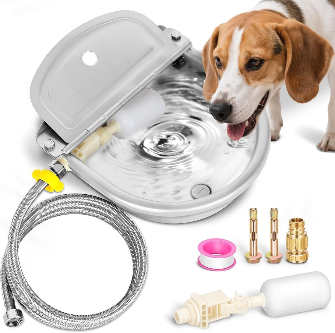 Ademon Automatic Animal Drinking Water Bowl with Float Valve