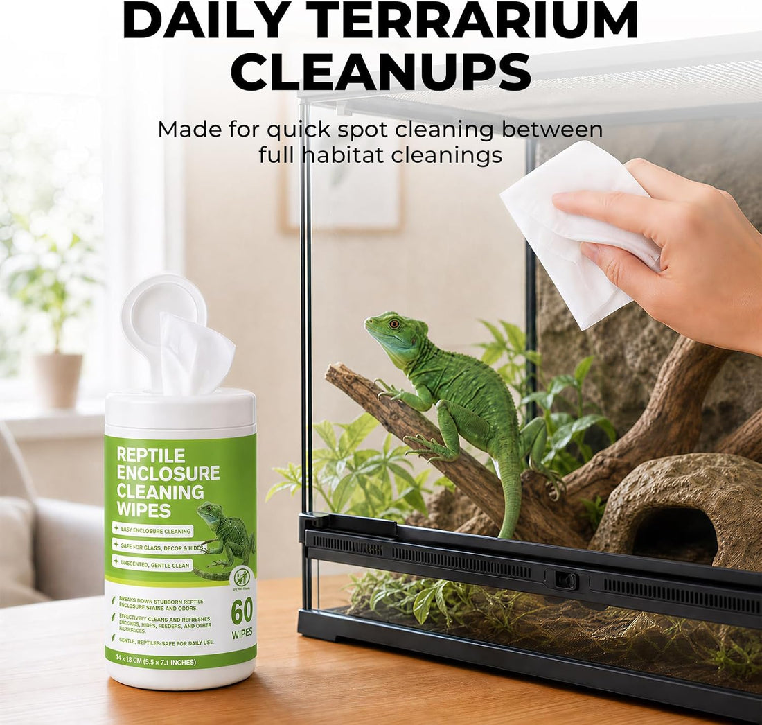 Reptile Enclosure Cleaning Wipes, Unscented Terrarium & Tank Cleaner