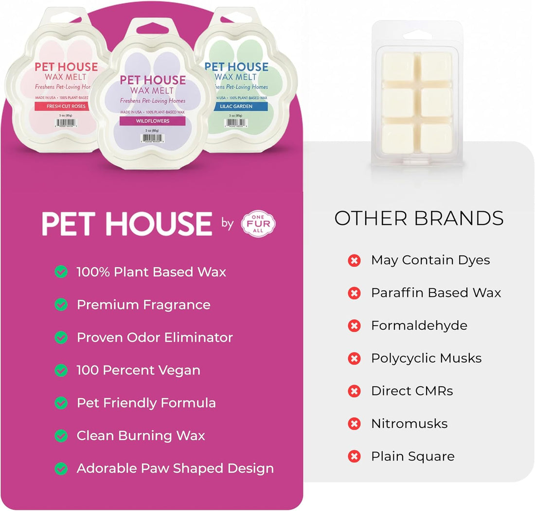 Wildflowers Scented Wax Melts Plant-Based Wax, 2 Pack Pet House