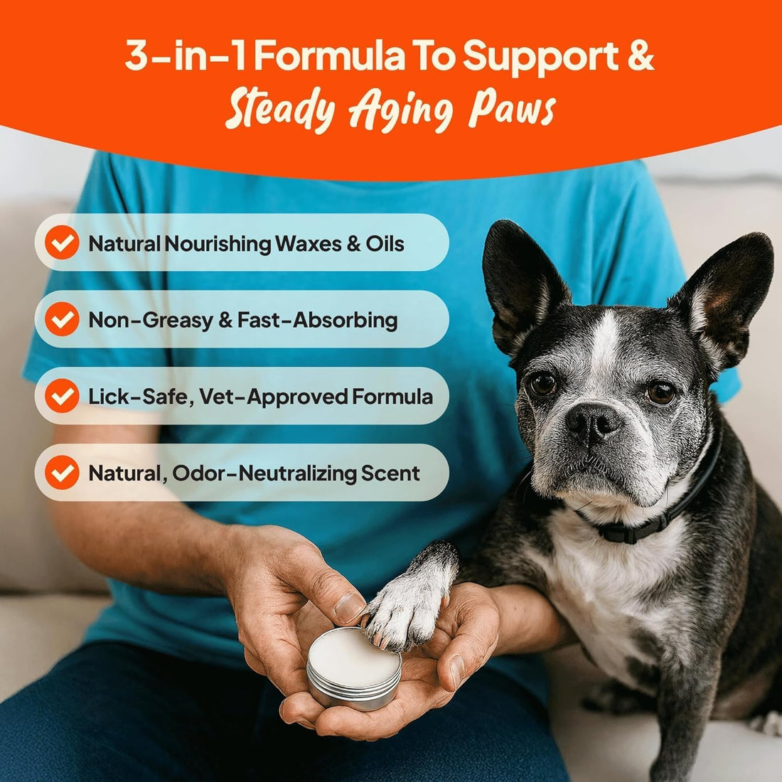 Steady Paws 3-in-1 Paw Balm for Dogs