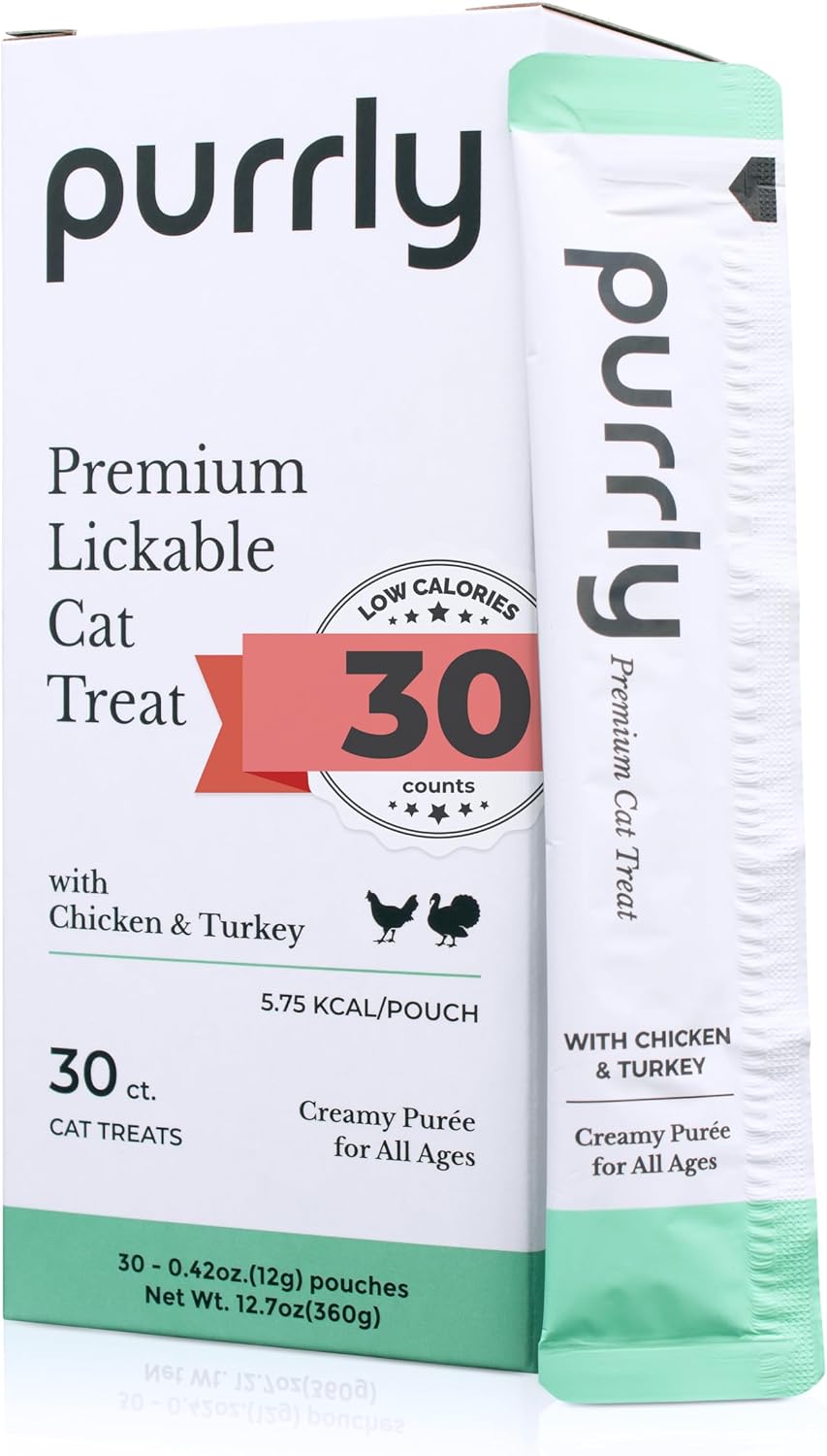 Purrly Hydrating Wet Cat Treat Snack Topper Creamy Purée Human-Grade