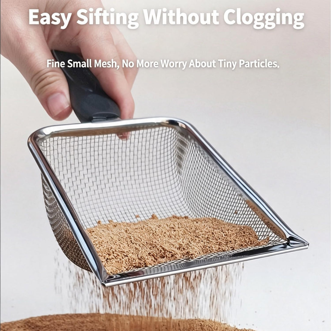 3PCS Cat Litter Scoop, Mesh Kitty Litter Scooper (2.8/3.8/5mm Mesh)