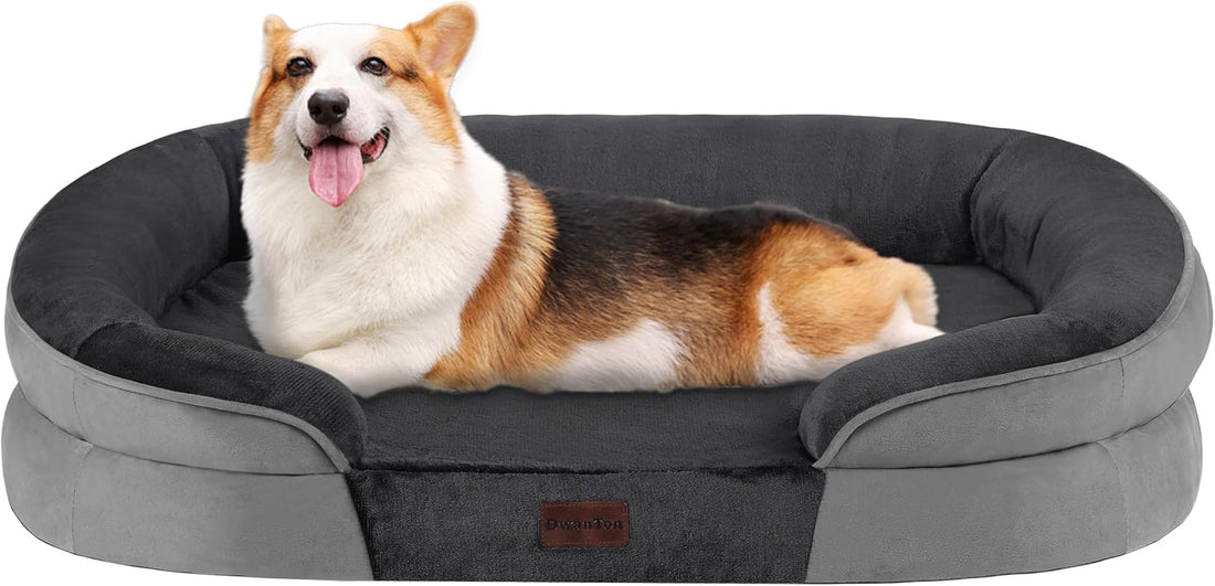 Dwanton Orthopedic Waterproof Medium Dog Bed Sofa, Gel Memory Foam