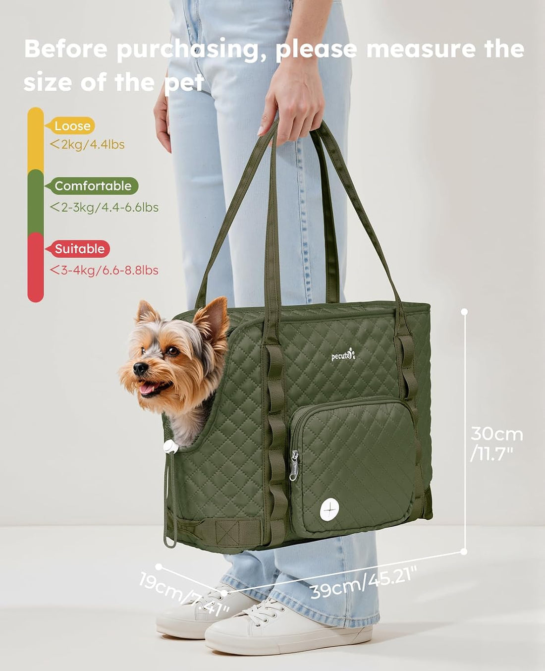 Pecute Dog Purse Carrier, Dog Carrier with Pockets for Small Dogs