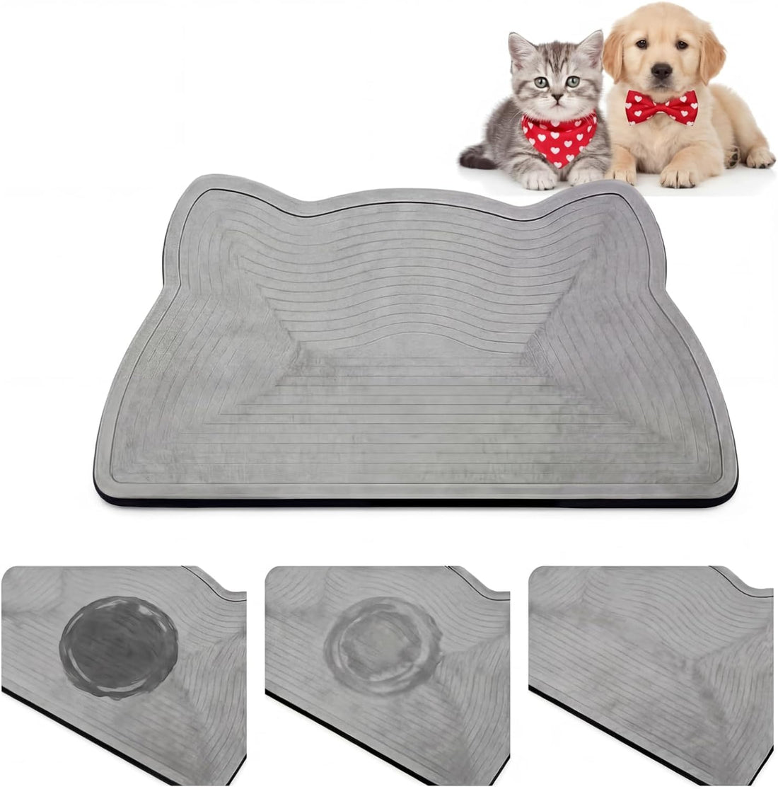 Stone Pet Bowl Mat for Dogs and Cats, Absorbent Quick Dry