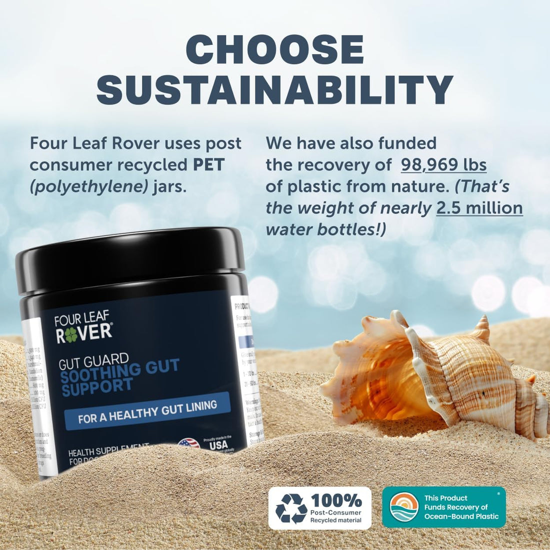 Four Leaf Rover Gut Guard - Dog Probiotics, Prebiotics