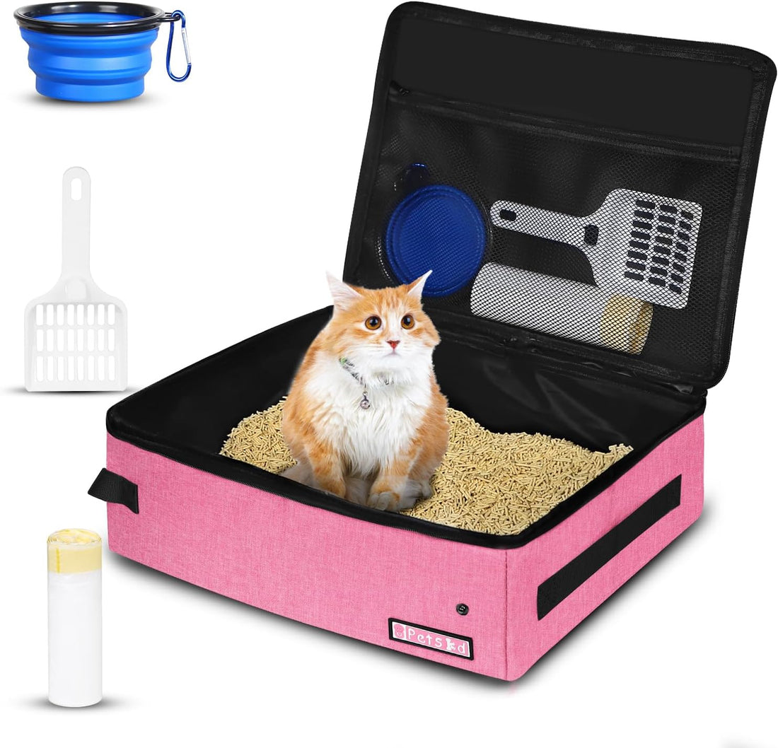 Petskd Portable Cat Travel Litter Box with Lid