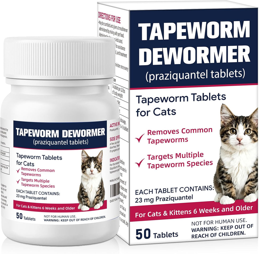 Dewormer for Cats, 50 Tablets, for Kittens 6 Weeks and Older
