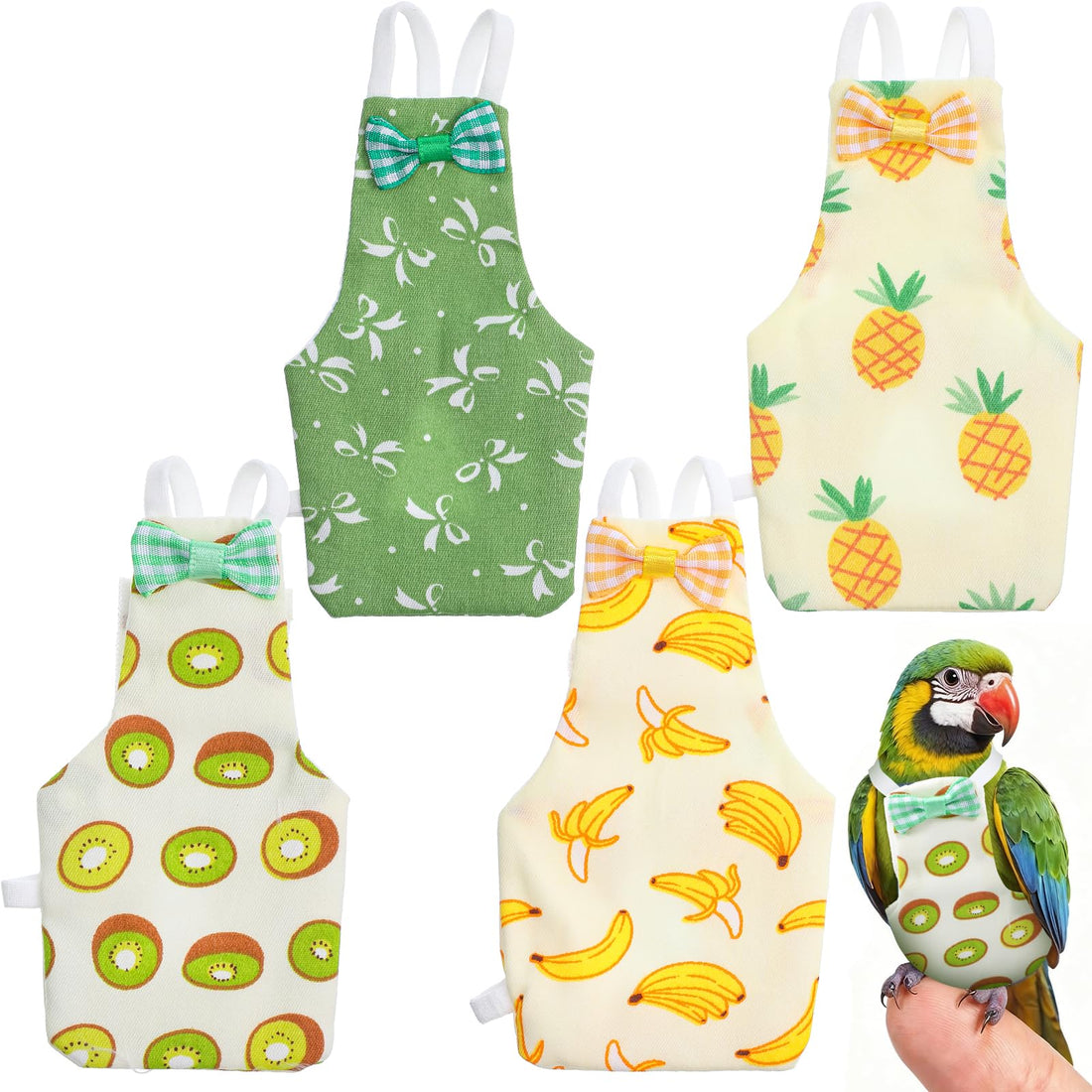 HJZHII 4 Pcs Bird Diaper, Parrot Diapers with Waterproof Inner