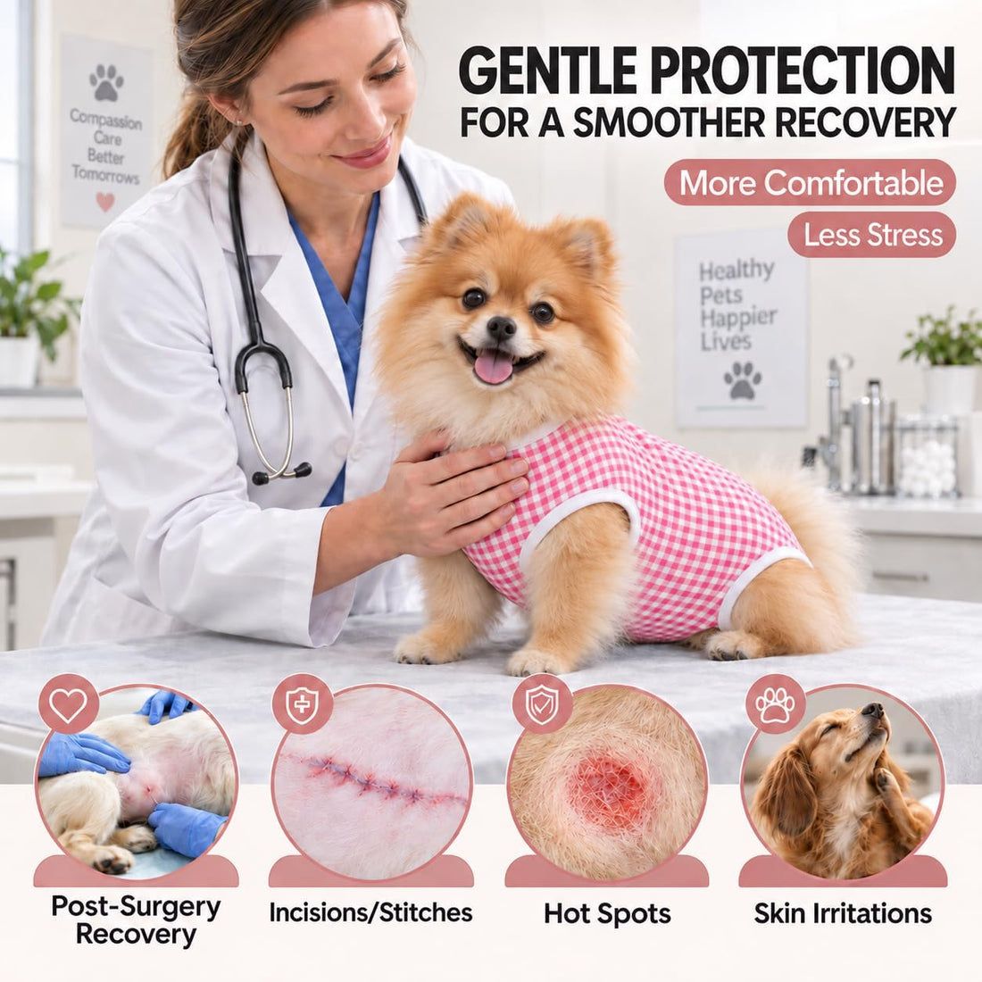Kuoser Recovery Suit for Dogs After Surgery, E-Collar Alternative