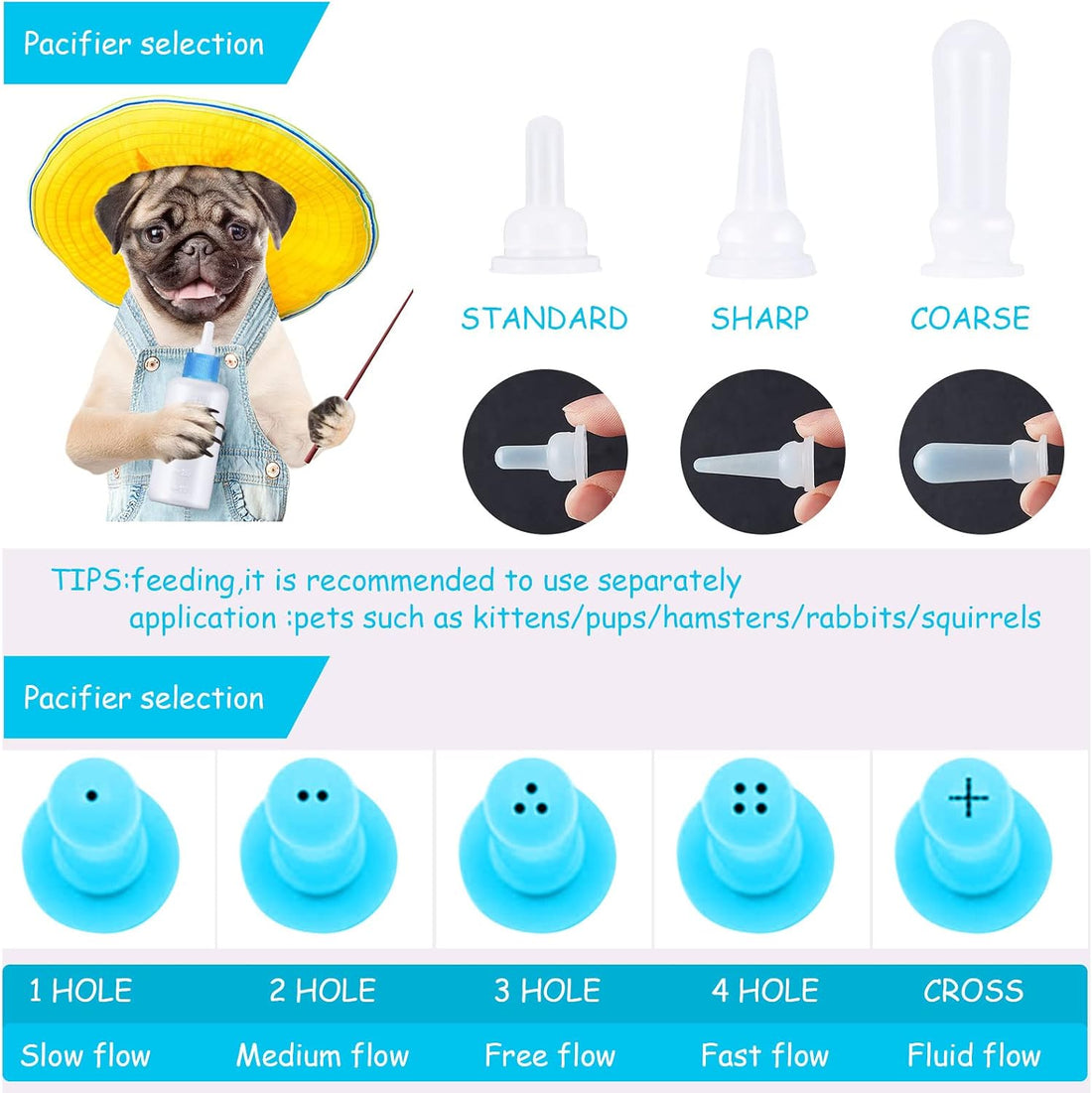 Tondiamo 17 Pcs Kitten Bottle Feeding Kit Puppy Bottles for Nursing