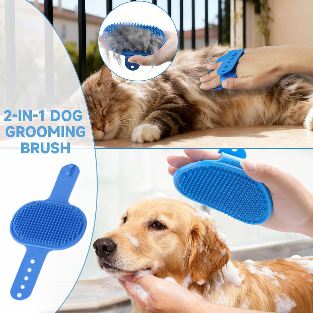 3PCS Dog Bath Supplies,Dog Bath Brush | Dog Washing Gloves