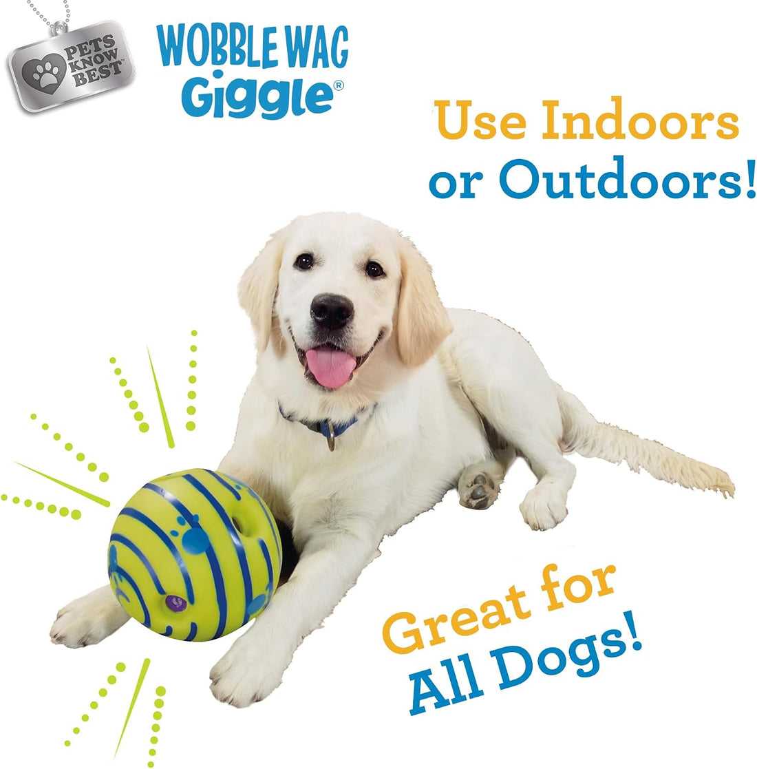 Wobble Wag Giggle Ball, Interactive Dog Toy