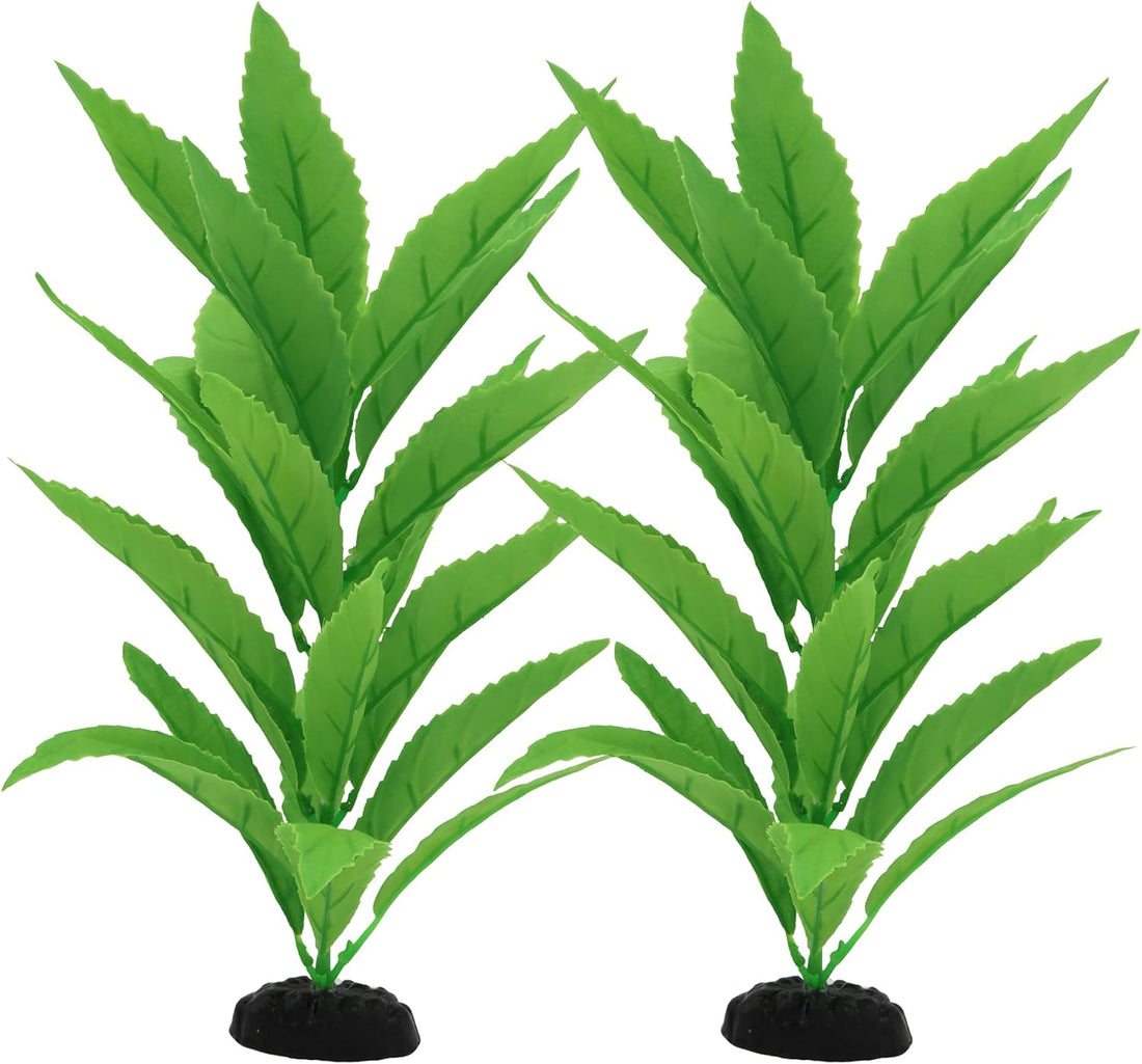 2-Pack 12 Inch Aquarium Silk Aquarium Plants, Artificial Plastic Plant