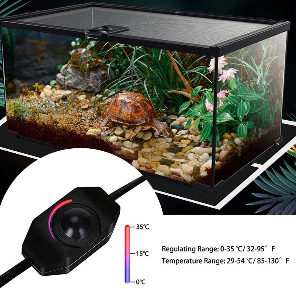 KABASI Reptile Heat Mats with Temperature Adjustment, 2nd-Gen 25W