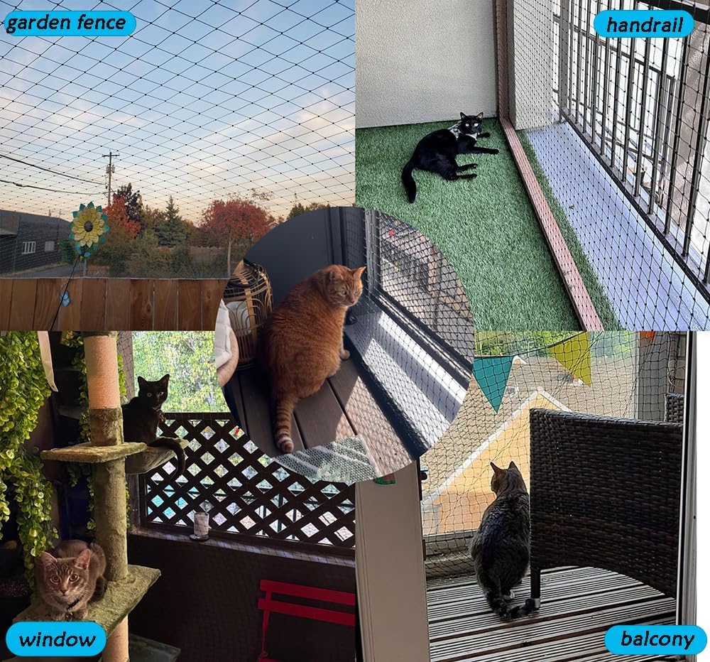 JUNFLYING Cat Balcony Netting