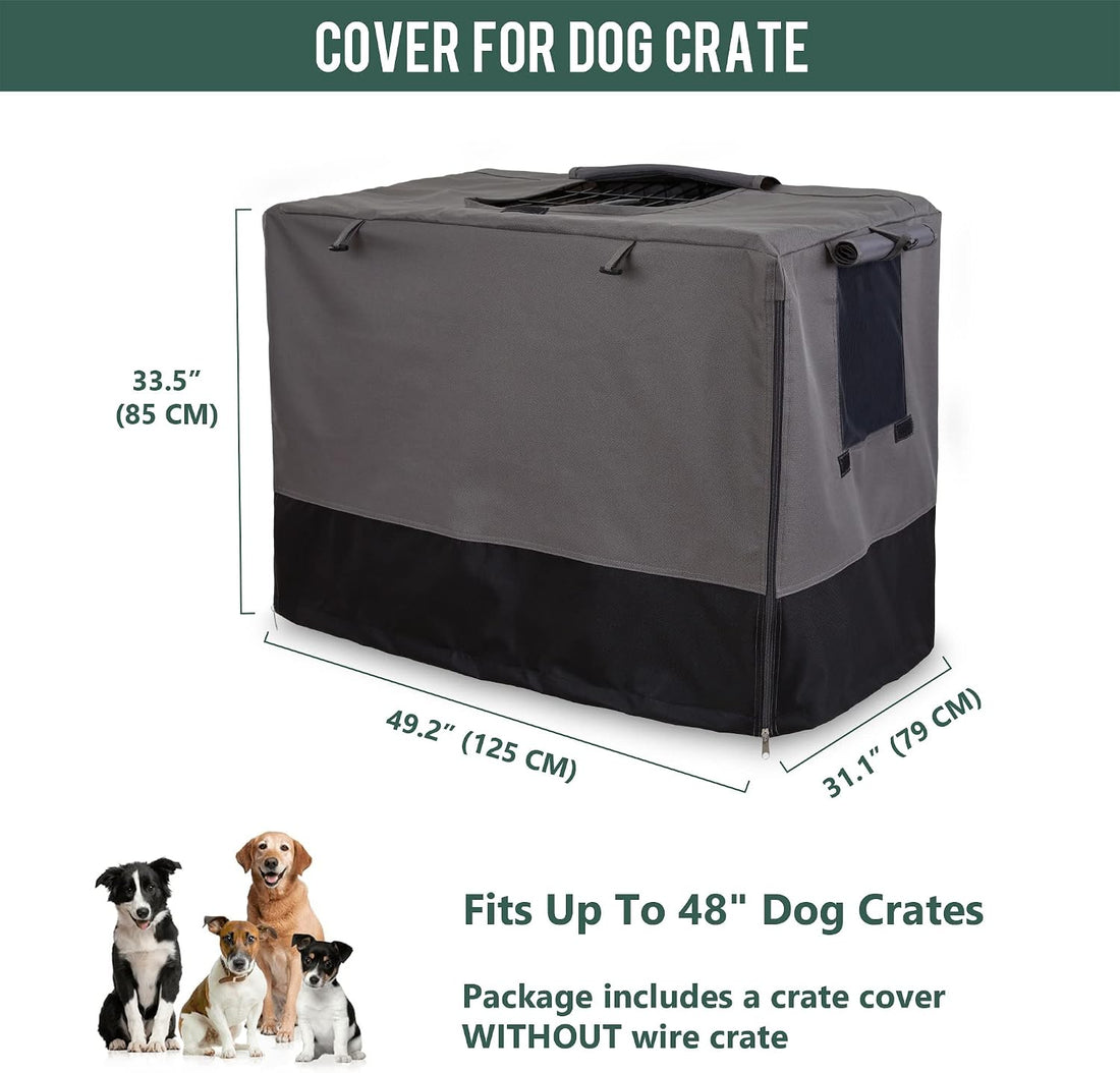 Rachmi 48" 600D Canvas Privacy Dog Crate Cover