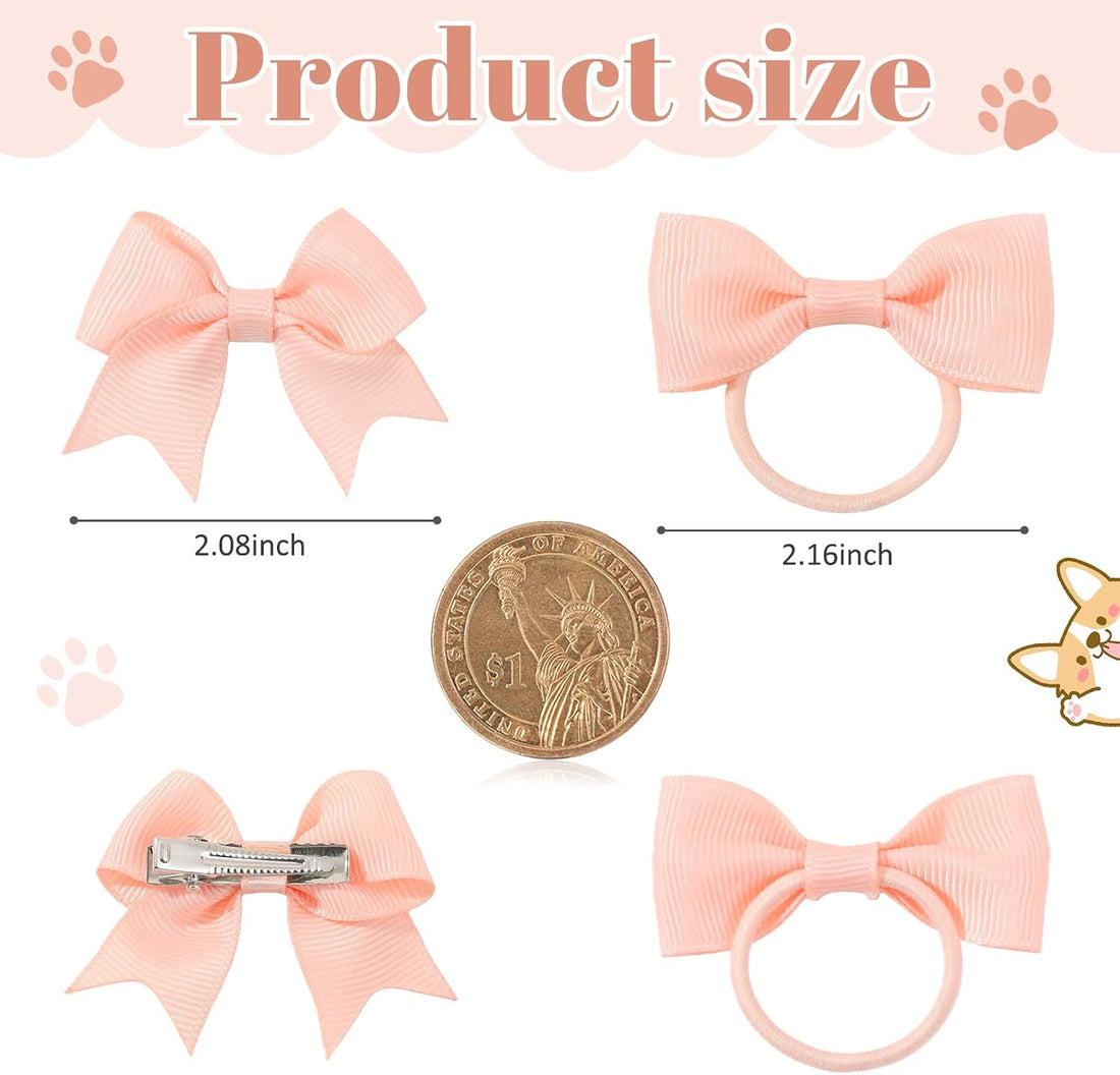 yoyokid 40PCS 2Inch Puppy Dog Hair Bows with Clips & Rubber Bands