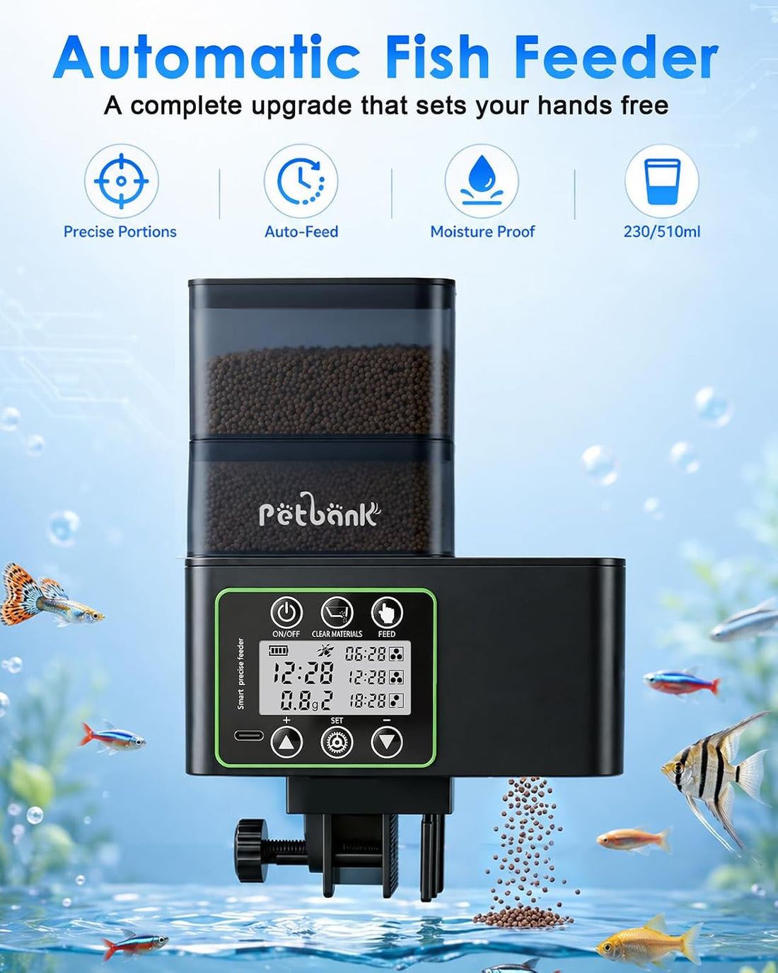 Automatic Fish Feeder for Aquarium Gifts for Fish Lovers Travelers