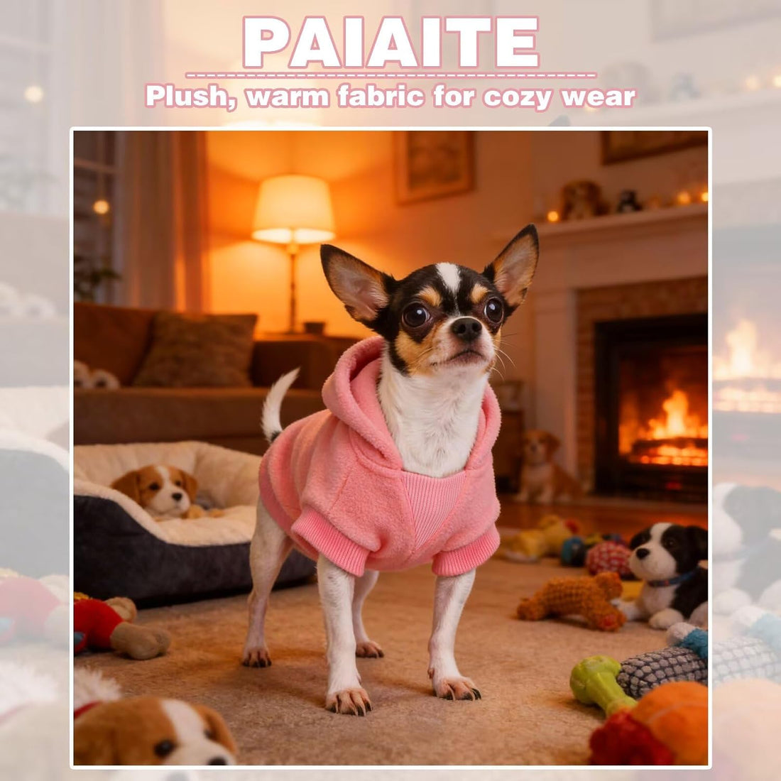 Paiaite Small Dog Hoodie Sweater Sleeveless with Pockets & Hat