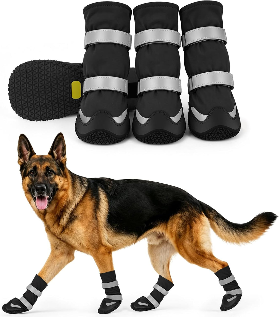 LUCKYPAW Dog Shoes for Winter Snow Waterproof Dog Boots with Fleece