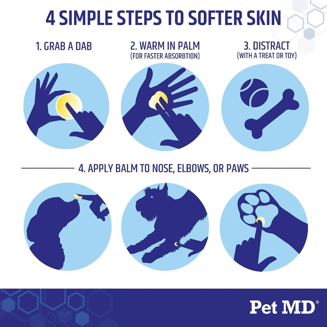 Pet MD Dog Paw Balm - 3-in-1 Paw, Nose/Snout