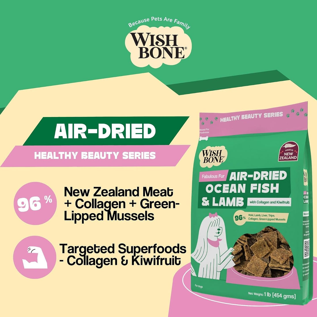 Wishbone Air-Dried Ocean Fish & Lamb Dog Food - Rich in Protein