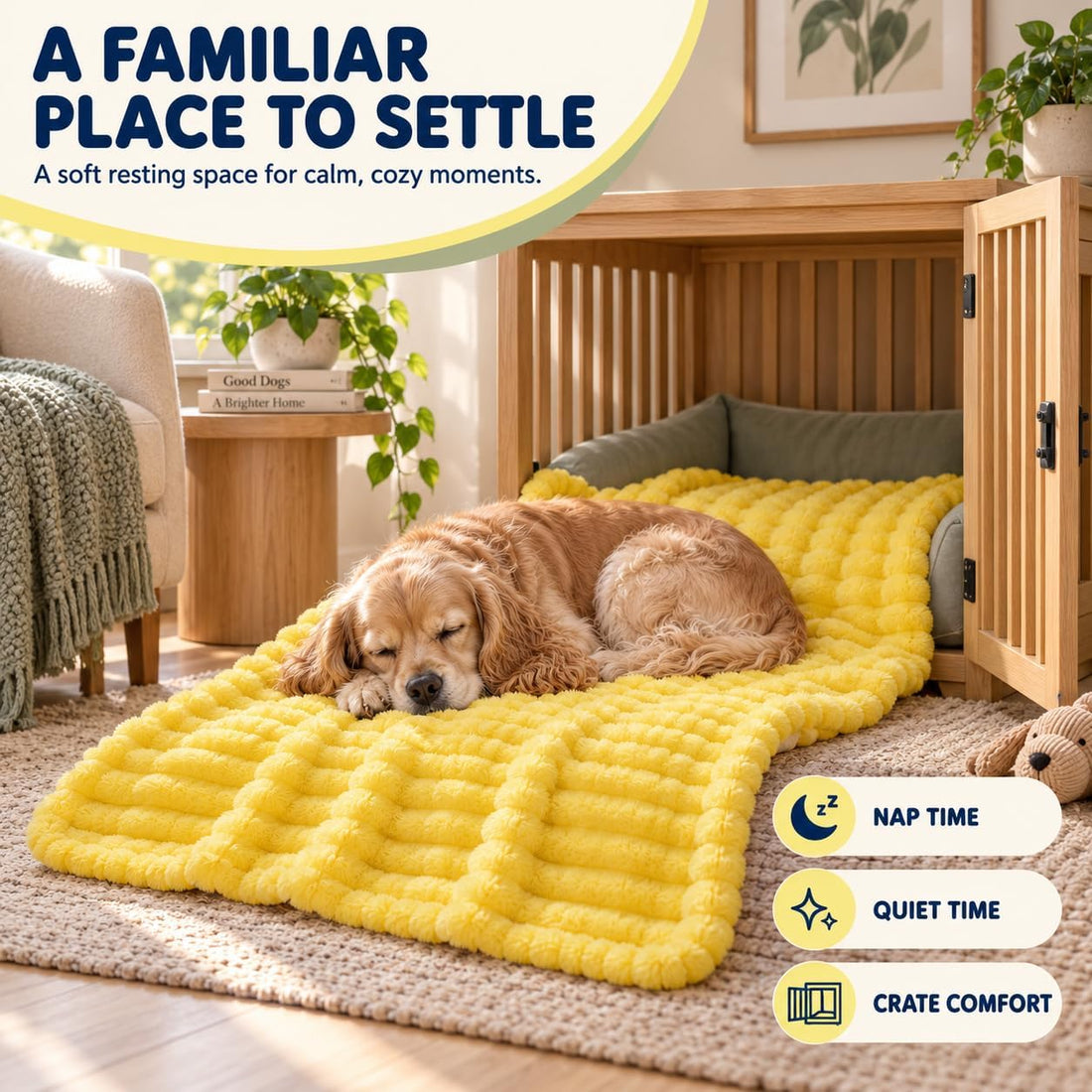 Emotional Support Blanket Yellow Dog Indoors Sofa Kennel Thermal