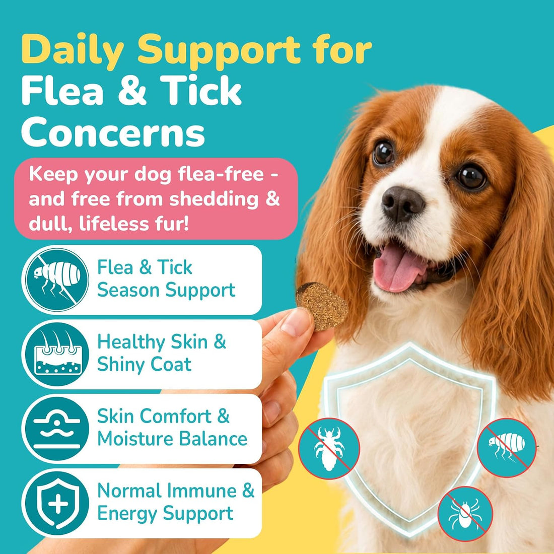 Woyamay Flea and Tick Prevention for Dogs, Soft Chews, Chicken Flavor