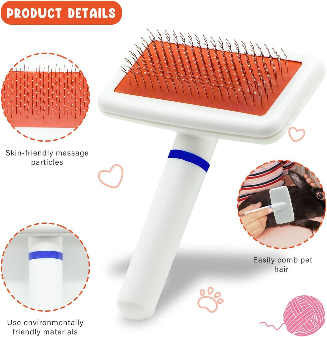 Cat Grooming Kit Set with Pet Shedding Slicker Brush Nail Clipper
