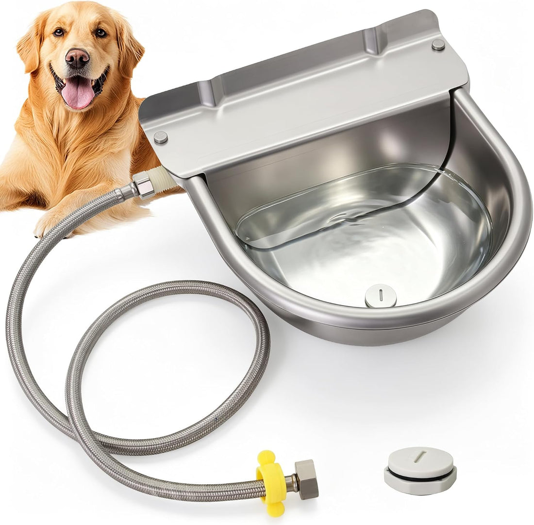 Automatic Livestock Waterer Bowl,304 Stainless Steel Float Valve Pet