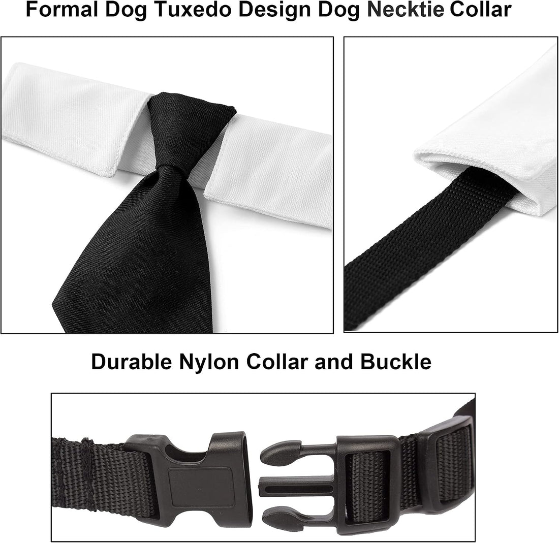ADOGGYGO Dog Tuxedo Collar, Wedding Dog Bow Tie