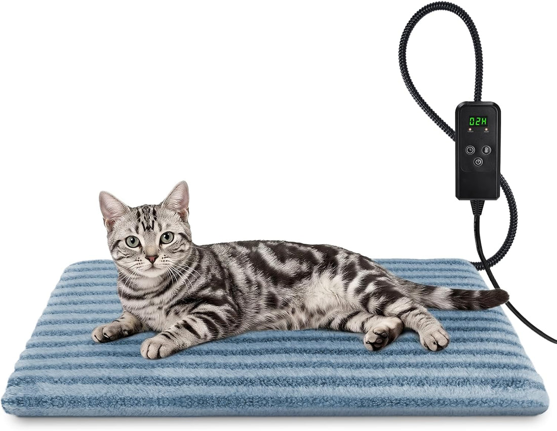 Large Pet Heating Pad, Adjustable Temperature with Timer, 35" x 24"