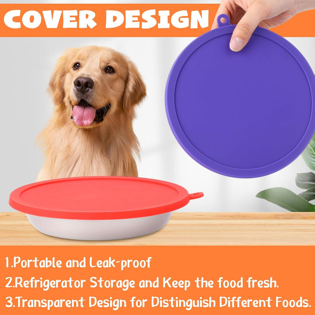 Patelai 4 Pcs Dog Bowl with Lid