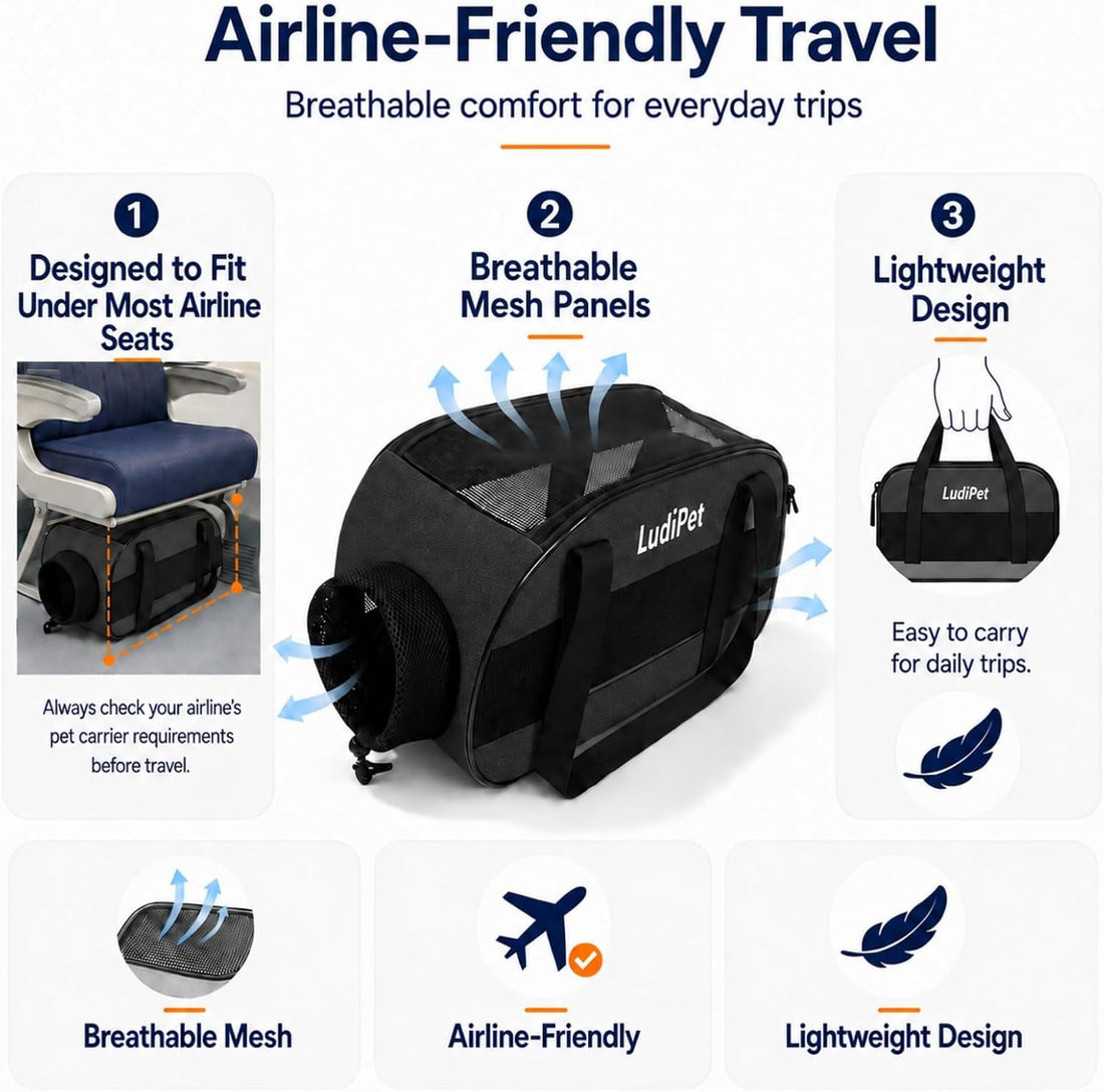 Airline-Friendly Pet Carrier for Cats and Small Dogs