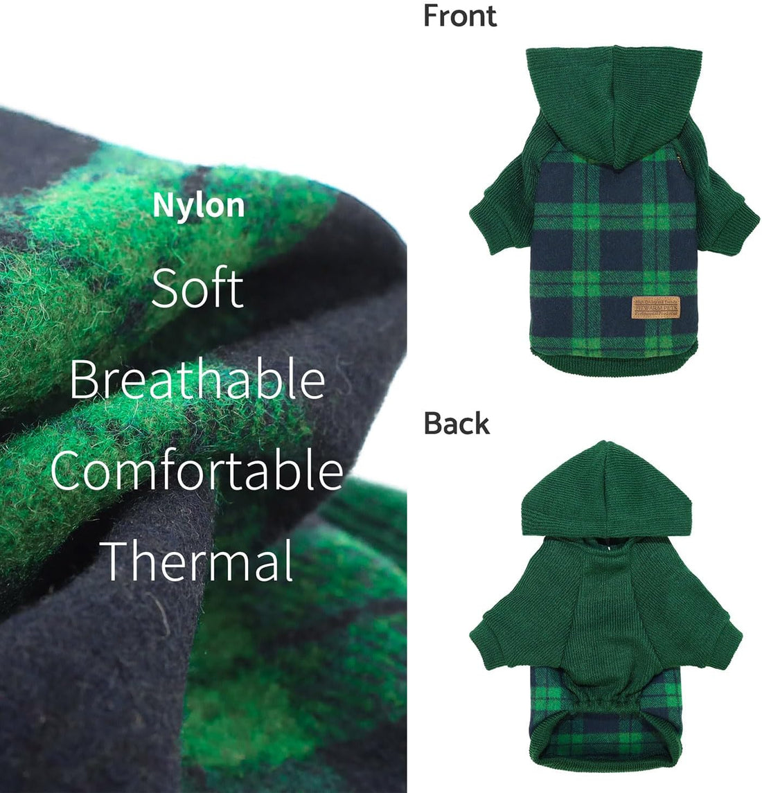 Fitwarm Tartan Plaid Dog Hoodie