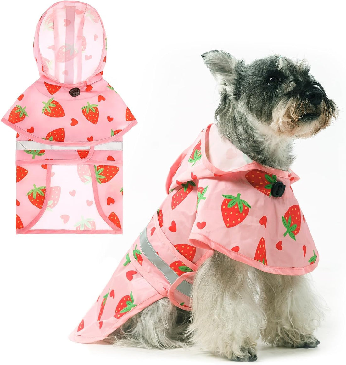 KOOLTAIL Dog Raincoat Hooded Slicker Poncho with Leash Hole