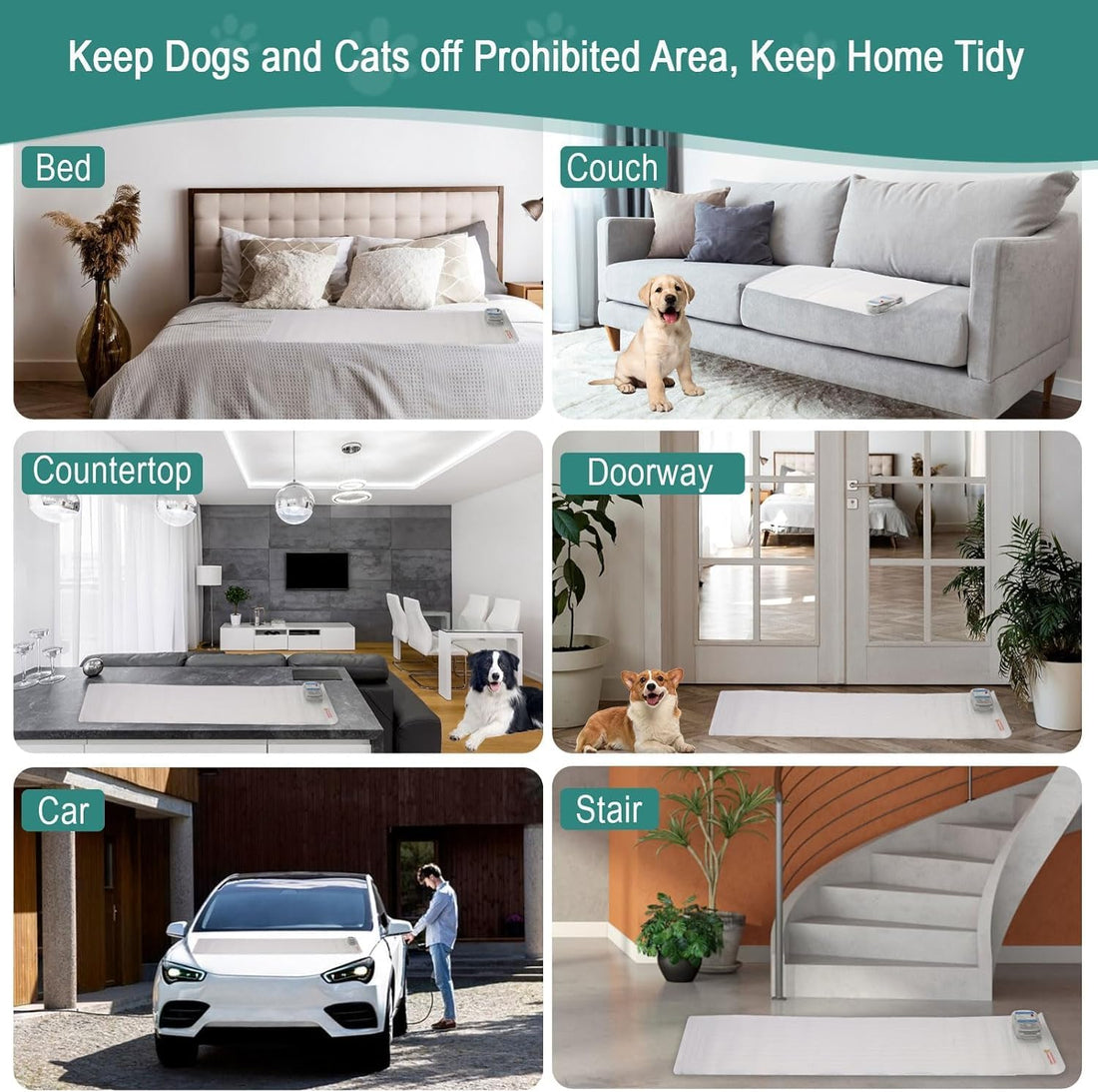 SEERWAY Pet Shock Training Mat for Dog & Cat, 3 Modes, 60x12Inches