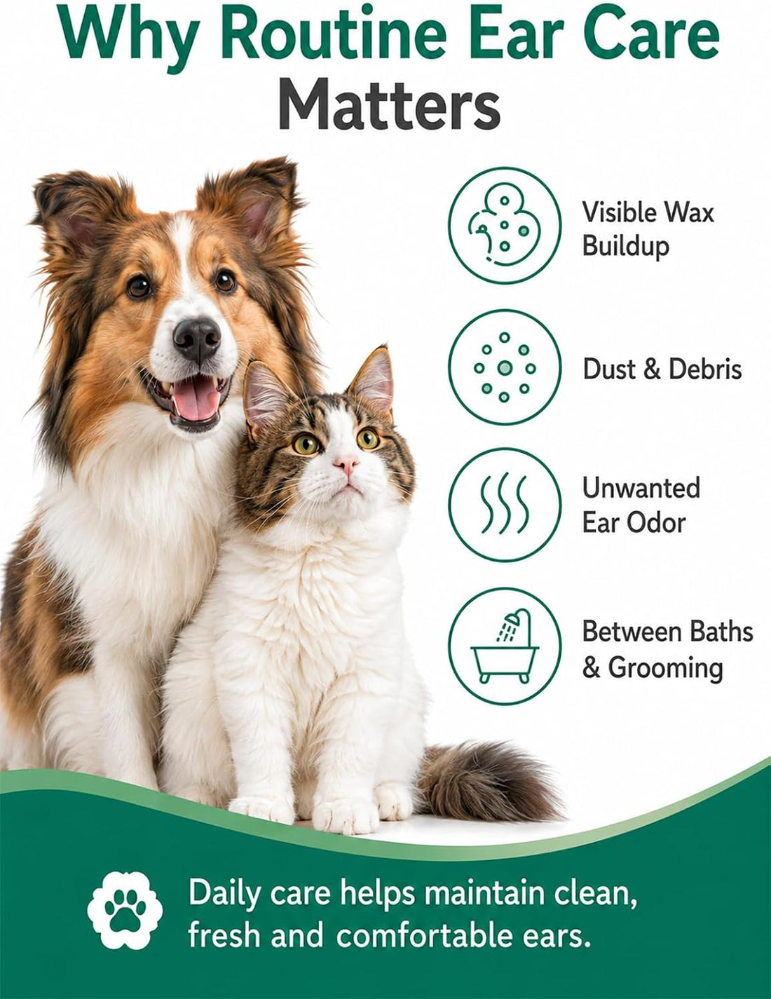 Gentle Ear Cleaning Solution for Dogs & Cats | Itchy Ear Relief