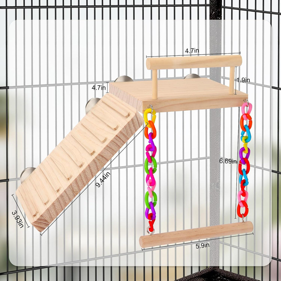 Kyouki Bird Perch Bird Cage Accessories Platform Swing