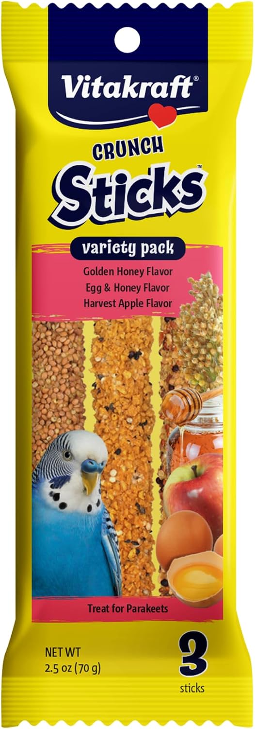 Vitakraft Crunch Sticks Parakeet Treat Variety Pack - 3 Sticks