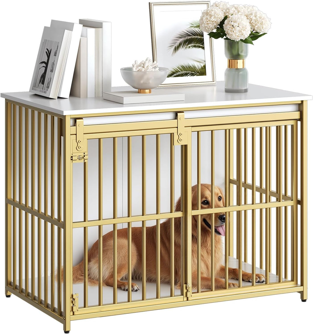HOOBRO Dog Crate Furniture, 36.6" Heavy Duty Dog Kennel with Sliding