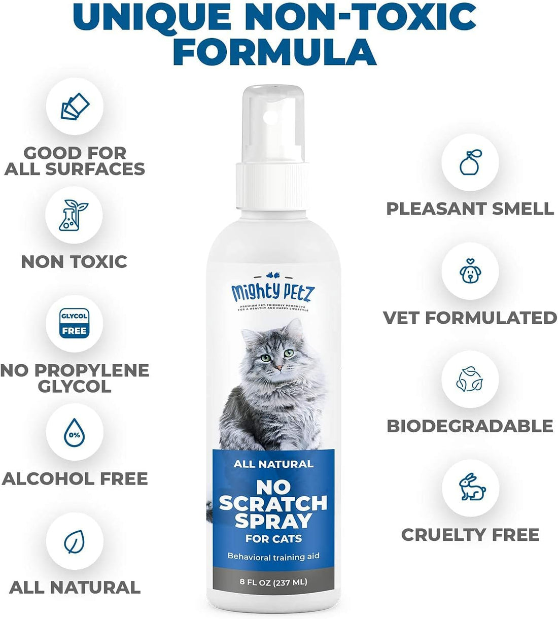 Mighty Petz Cat Deterrent Spray - Cat Indoor Repellent for Furniture