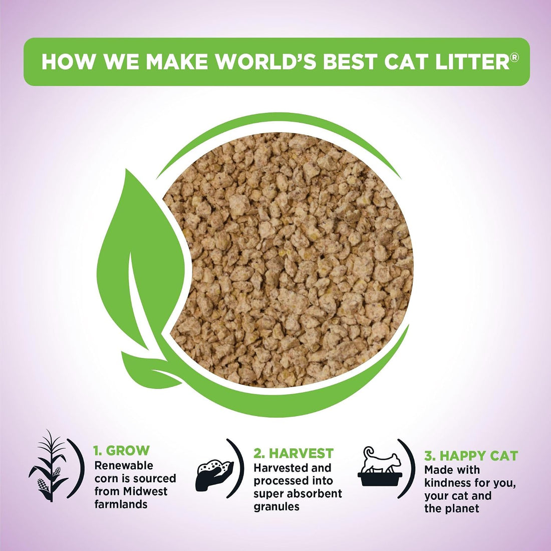 World's Best Cat Litter Lavender, Long-Lasting Odor Control, 15 lb Bag