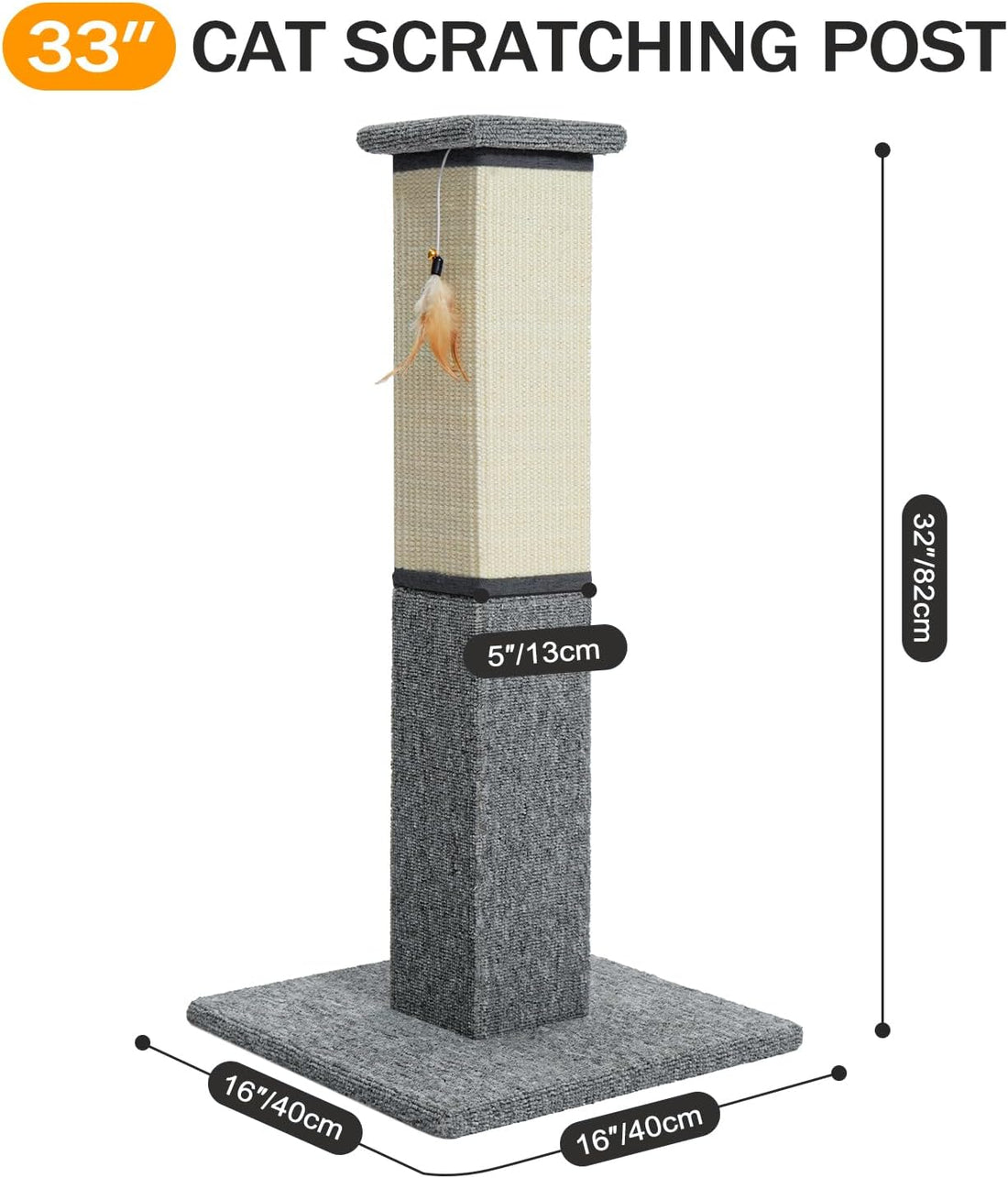 Made4Pets Cat Scratching Post for Indoor Cats, Sisal Cat Scratcher